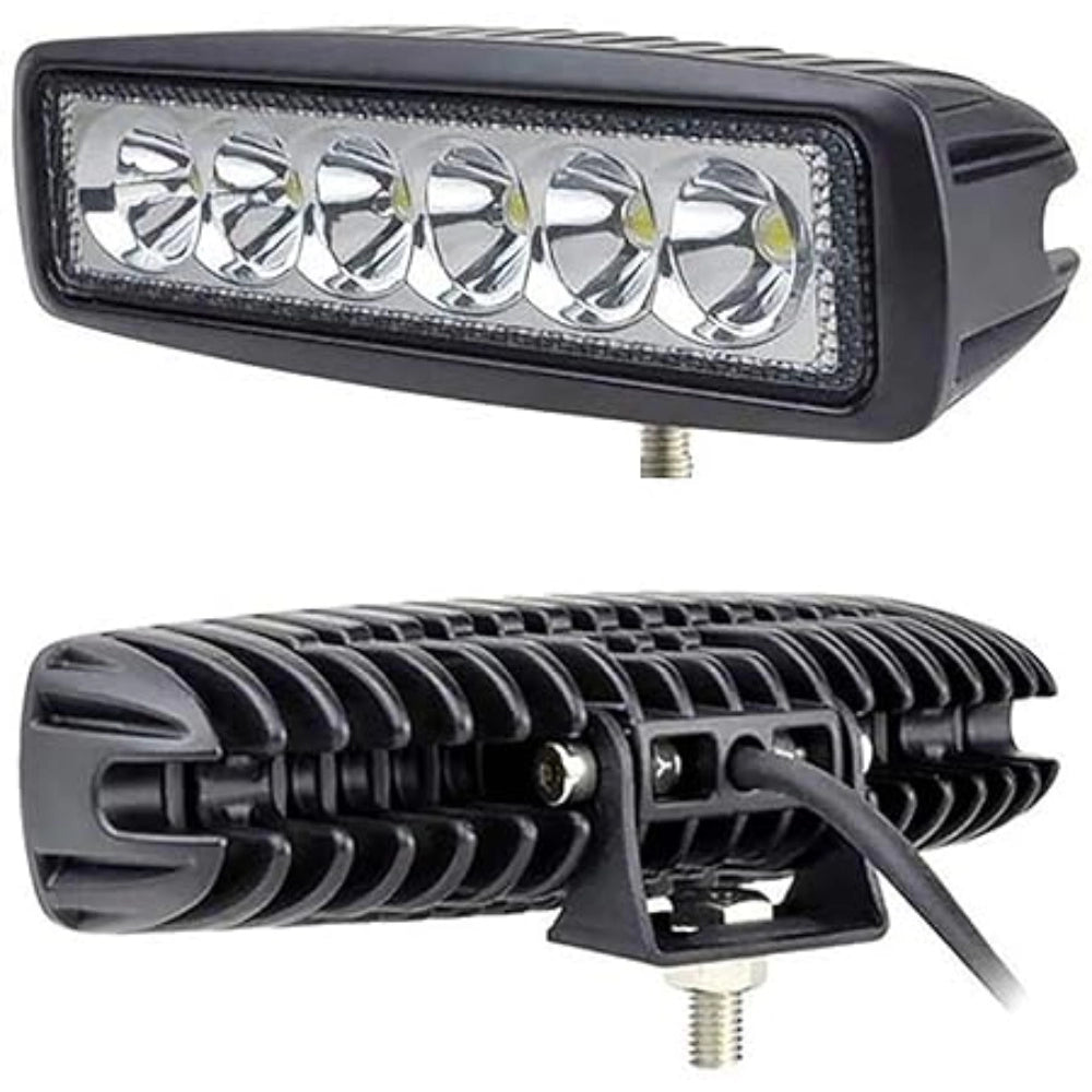 Generic 6 Led Straight Fog Lights Projector Lens (Black)