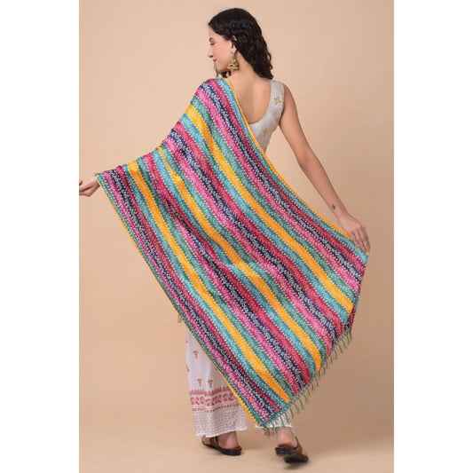 Generic Women's Chanderi Printed Dupatta (Multicolor, Length: 2.25 to 2.50 Mtr)