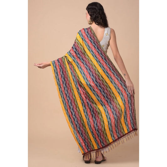 Generic Women's Chanderi Printed Dupatta (Multicolor, Length: 2.25 to 2.50 Mtr)