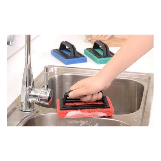 Generic Pack Of_2 Tile Cleaning Multipurpose Scrubber Brush with Handle (Assorted)