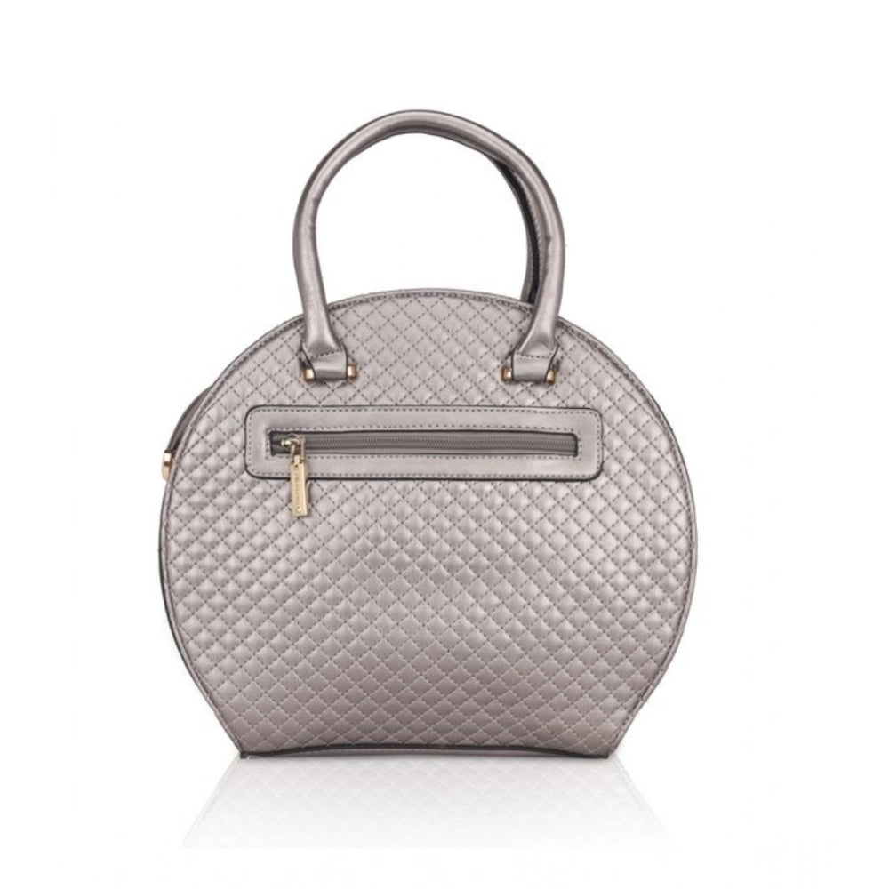 Generic Women's Faux Leather Printed Adjustable Long Belt Handbag (Silver Grey)
