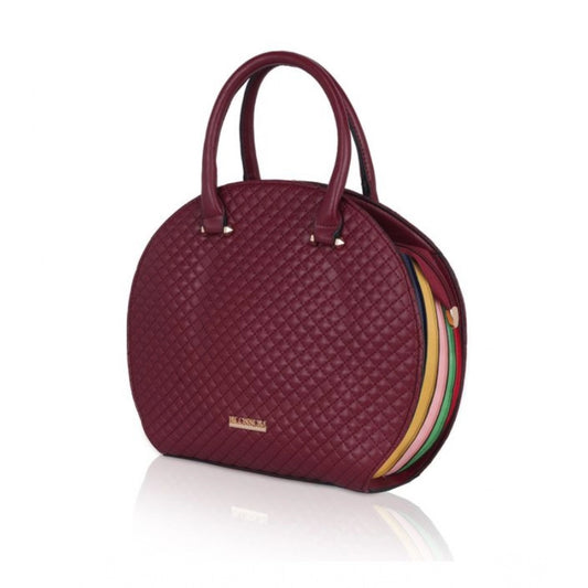 Generic Women's Faux Leather Printed Adjustable Long Belt Handbag (Maroon)