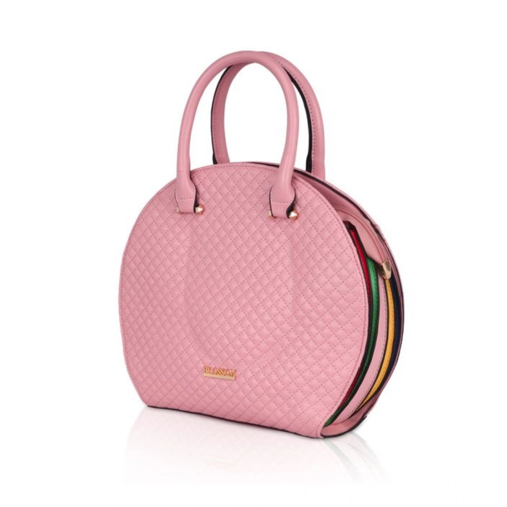 Generic Women's Faux Leather Printed Adjustable Long Belt Handbag (Pink)