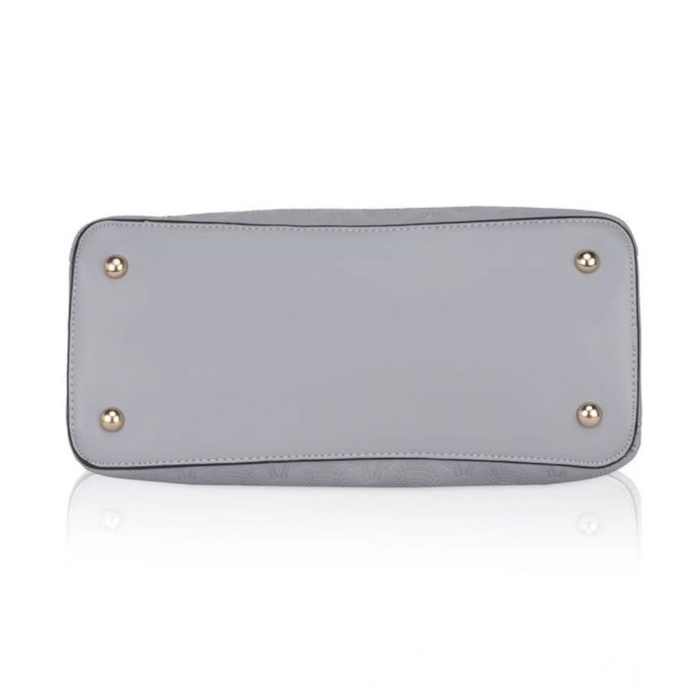 Generic Women's Faux Leather Printed Adjustable Long Belt Handbag (Grey)