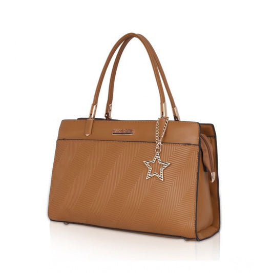 Generic Women's Faux Leather Textured Adjustable Long Belt Handbag (Brown)