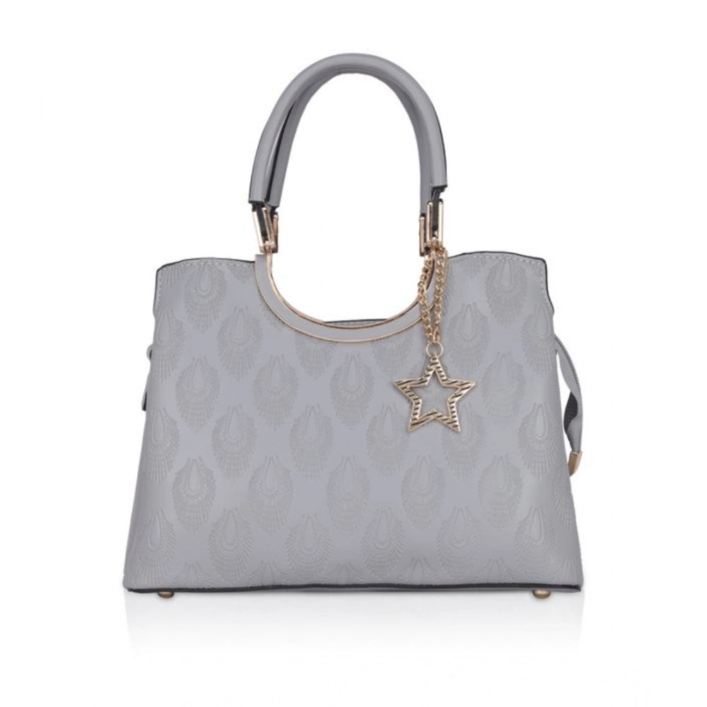 Generic Women's Faux Leather Printed Adjustable Long Belt Handbag (Grey)