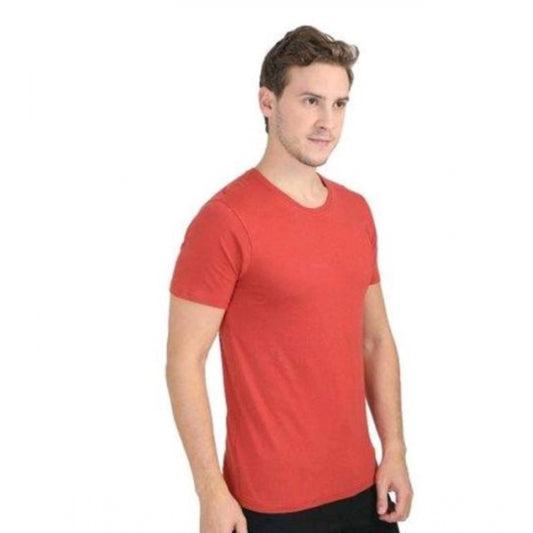Generic Men's Casual Short Sleeves Cotton Round Neck T-shirt (Red)