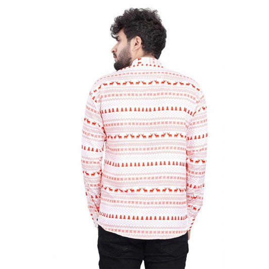 Generic Men's Cotton Blended Printed Full Sleeve Short kurta (Multicolor)