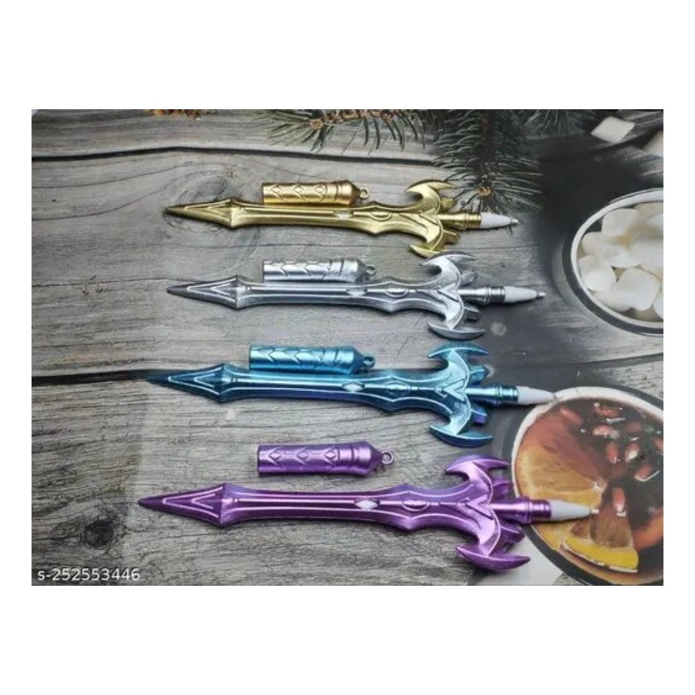 12 PCS_Set Talwar Star Style Sword Novelty Ball Pen | Plastic | Stationery | 5+ Years