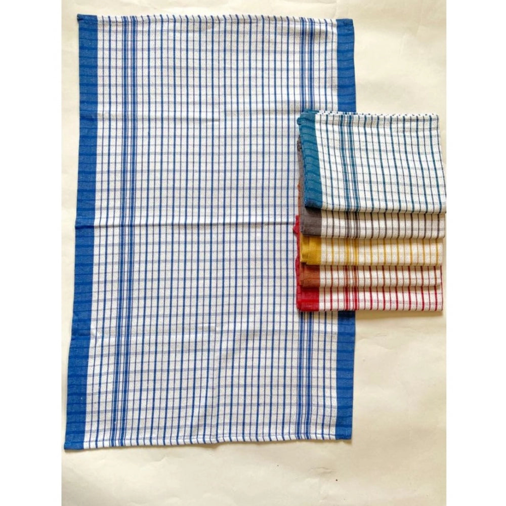Generic Pack Of_6 Cotton Checkered Kitchen Towel Sets (Multicolor, Size: 18x28 In)