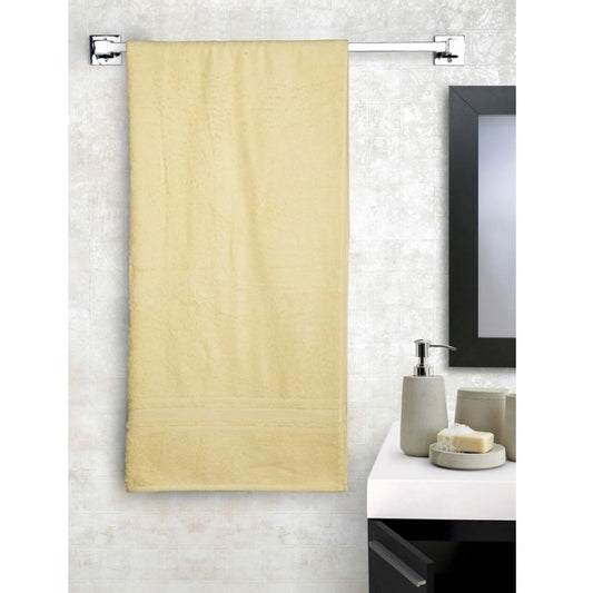 Generic Cotton Solid Bath Towels (Cream, Size: 35x71 In)