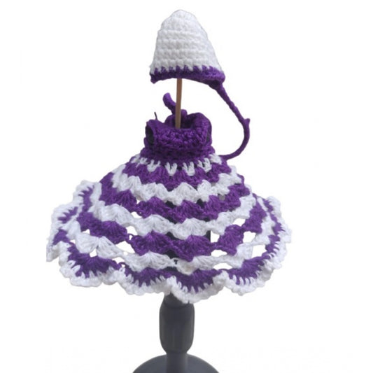 Generic Laddu Gopal Tharad Dress Size: 0 To 6 (White-Lavender)