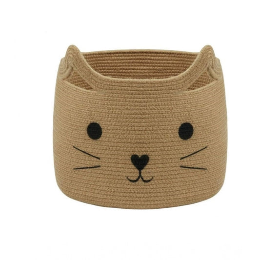 Generic Cotton Large Storage Cat Basket 15x11 Inch Pack of 1 (Beige)