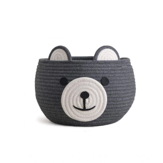 Generic Cotton Bear Shaped Storage Baskets Pack of 1 (Grey)