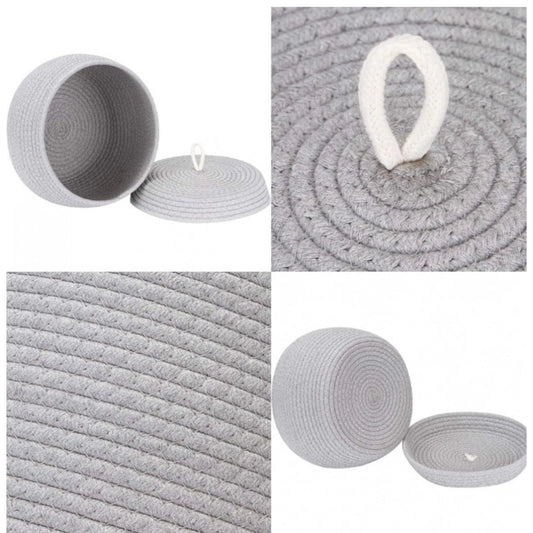 Generic Cotton Bear Shaped Storage Matka Basket With Lid Pack of 1 (Grey)