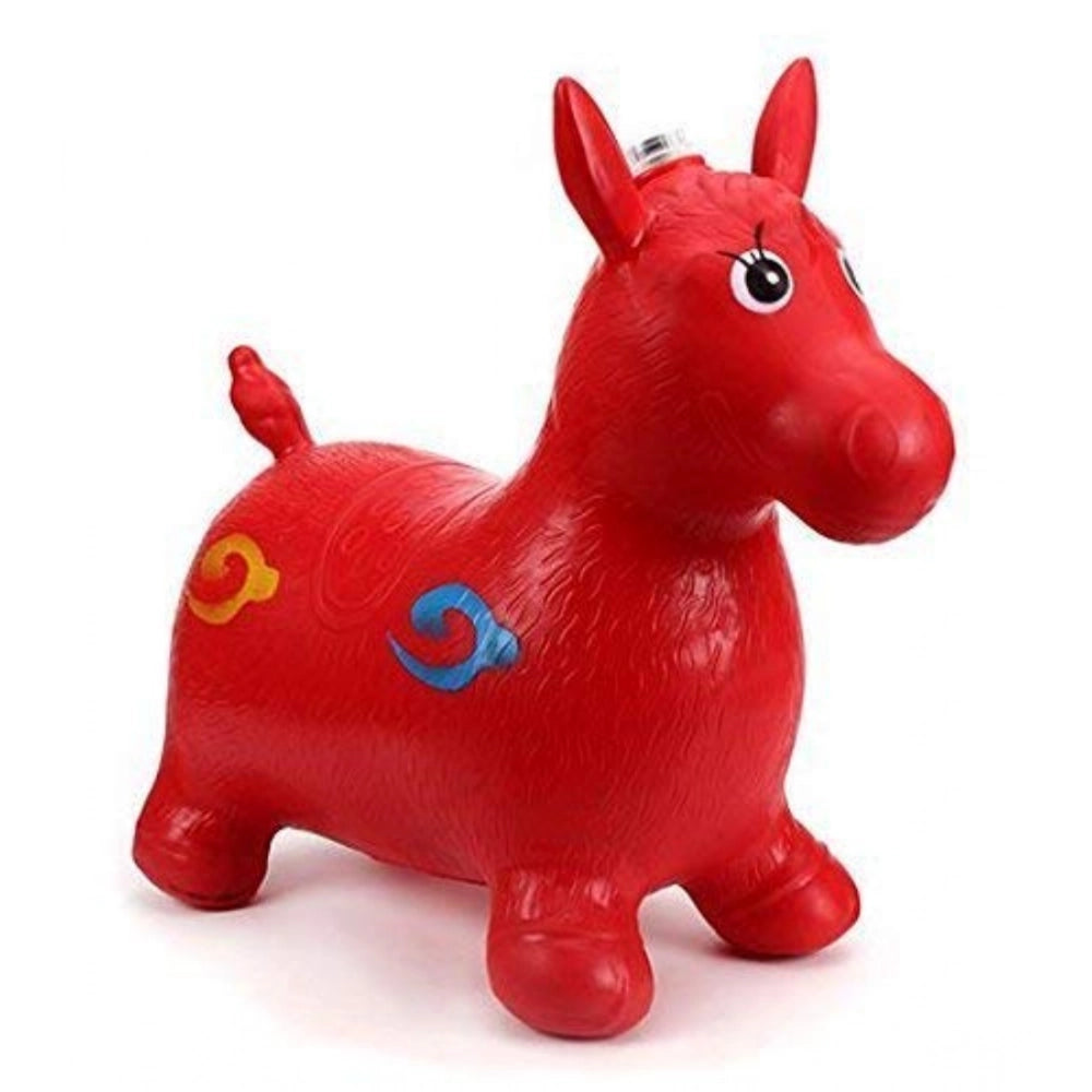 Generic Plastic Inflatable Jumping And Riding Horse Air Animal Shape Jumping Toys (Multicolor )