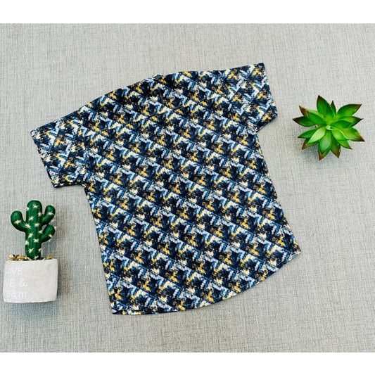 Generic Boy's Cotton Blend Printed Short Sleeve Shirt and Shorts Set (MultiColor)