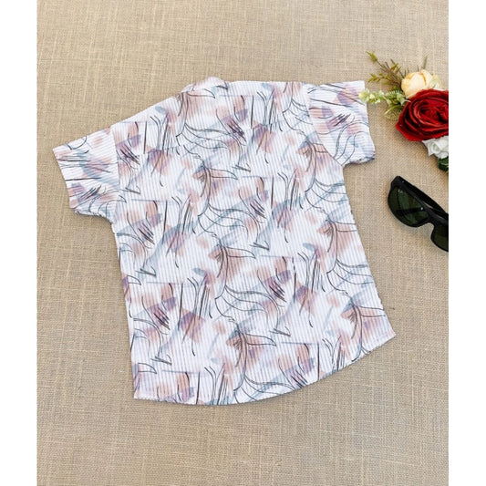 Generic Boy's Cotton Blend Printed Short Sleeve Shirt and Shorts Set (MultiColor)