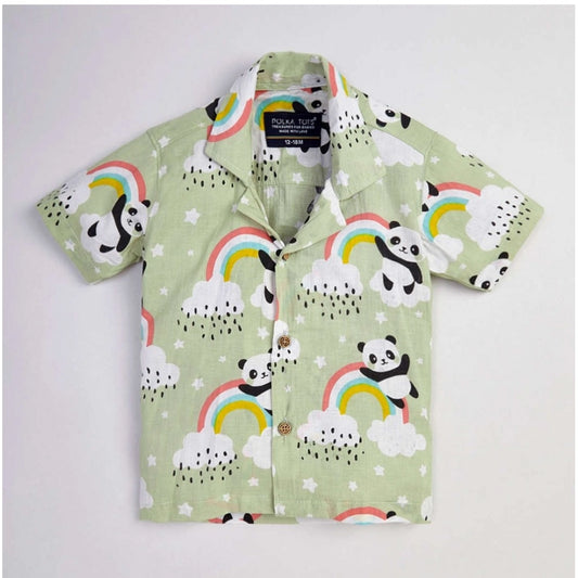 Generic Boy's Lycra Blend Printed Short Sleeve Shirt and Shorts Set (MultiColor)