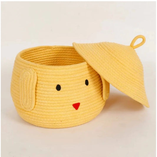 Generic Cotton Gudda Pack of 1 Storage Basket For Clothes (Yellow)