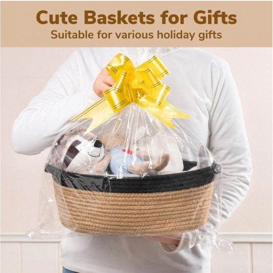 Generic Cotton Baby Gift Basket Pack of 1 Storage Basket For Clothes (Beige)