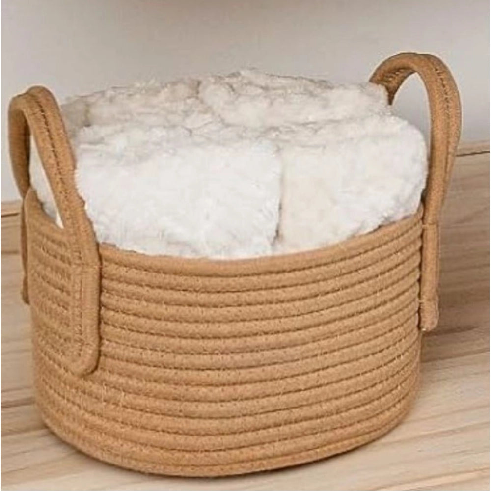 Generic Cotton Basket Inch Pack of 1 Storage Basket For Clothes (Beige)