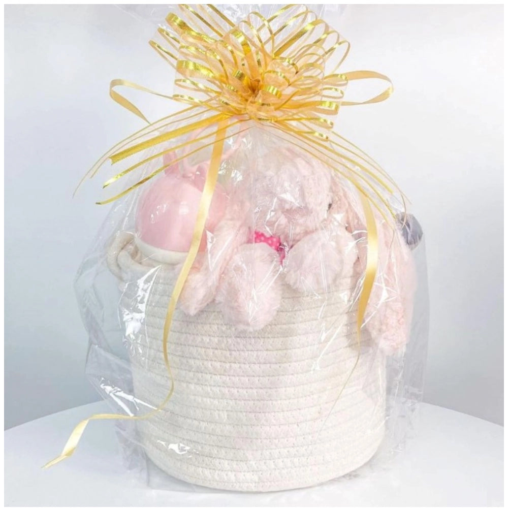 Generic Cotton White Inch Pack of 1 Storage Basket For Clothes (White)