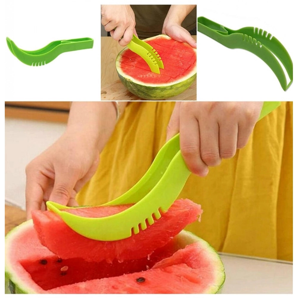 Generic Pack Of 3_Plastic Handle Watermelon Cutter Knife (Color: Assorted )