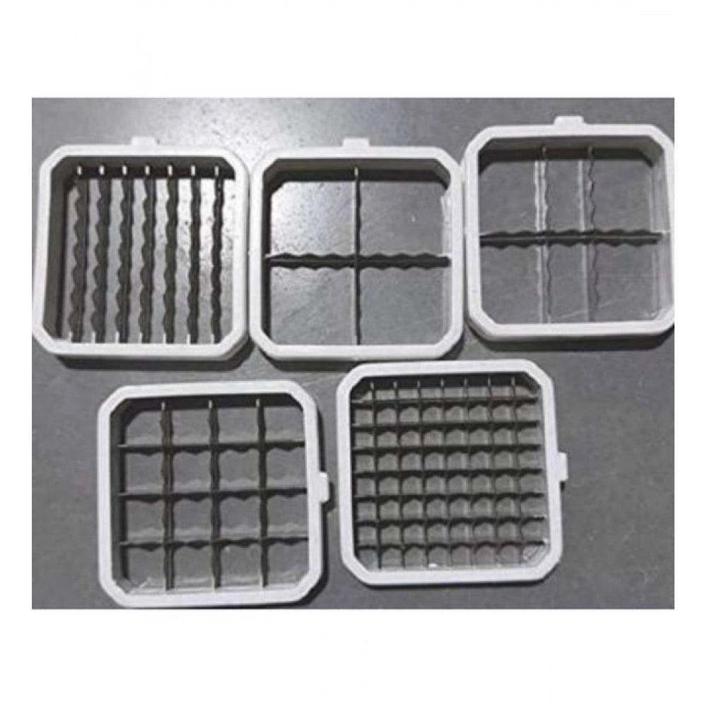 Generic Stainless Steel Multifunction Vegetable Cutter Chipser Manual Quick Dicer Fruit Slicer Non-Skid Base Slicer and Cutter Grater (Color: Assorted )