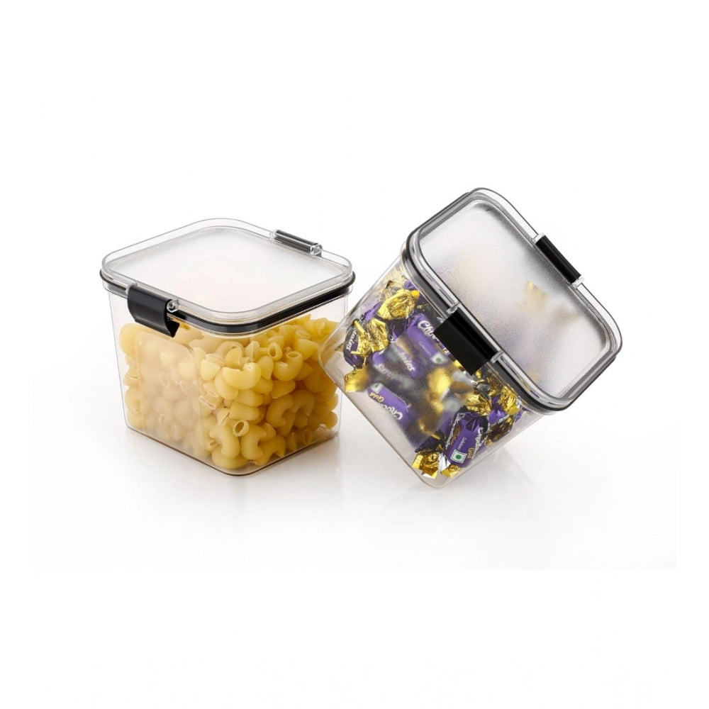 Generic Plastic 4-Pcs Set Square Shape Kitchen Storage Container (Multicolor)