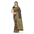Generic Women's Banarasi Silk Saree With Blouse (Black, 5-6Mtrs)