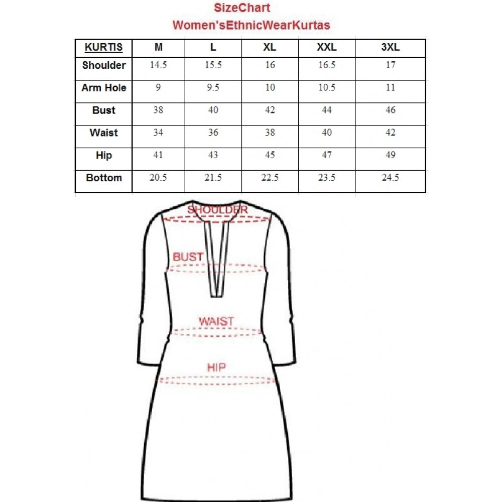 Generic Women's Cotton Printed Floral Print Kurti (Multicolor, Cotton)