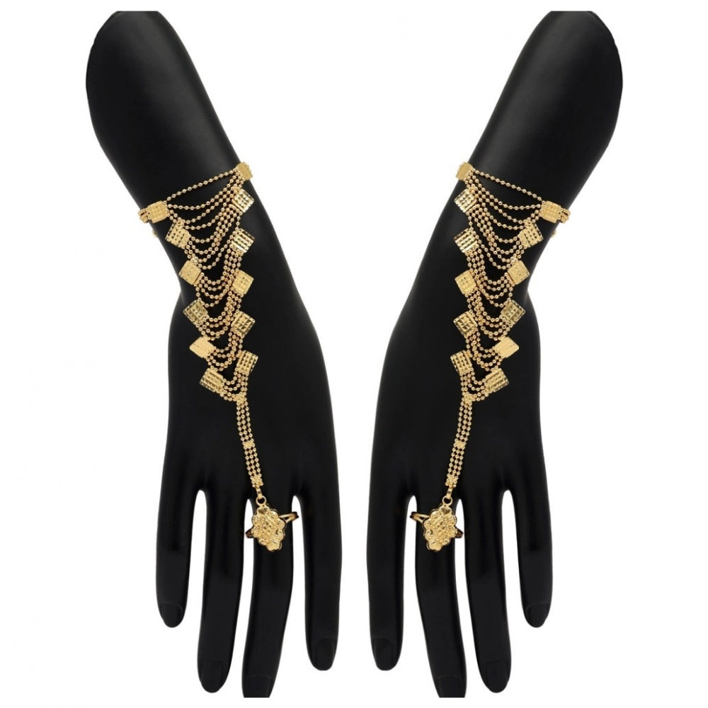 Generic Women's Gold Plated Hathphool Adjustable Chain