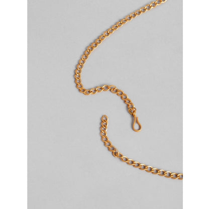 Generic Women's Rose Gold Plated Alloy Hip Belt Kamarband (Red &amp; Green)