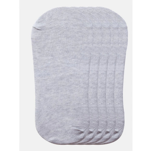 Generic 5 Pairs Unisex Casual Cotton Blended Solid No-show Socks (Light Grey)