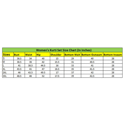 Generic Women's Roman Silk Embroidery 3-4th Sleeve V-Neck Kurti With Pant Dupatta Set (Rama)