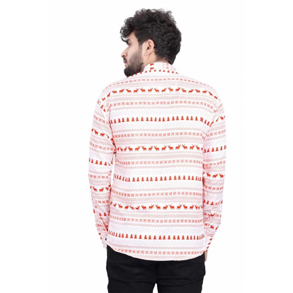 Generic Men's Cotton Blended Printed Full Sleeve Short kurta (Multicolor)