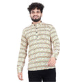 Generic Men's Cotton Blended Printed Full Sleeve Short kurta (Multicolor)