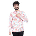 Generic Men's Cotton Blended Printed Full Sleeve Short kurta (Multicolor)