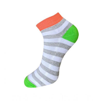 Generic 3_Pair Set Unisex Casual Cotton Striped Ankle Length Socks (Multicolor)