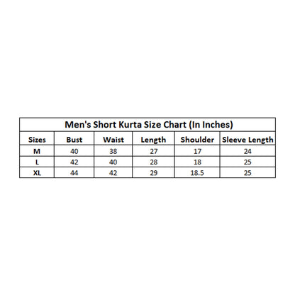Generic Men's Cotton Blended Printed Full Sleeve Short kurta (Multicolor)