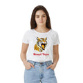Generic Women's Polyester Solid Printed Round Neck Half Sleeve T-shirt (White)