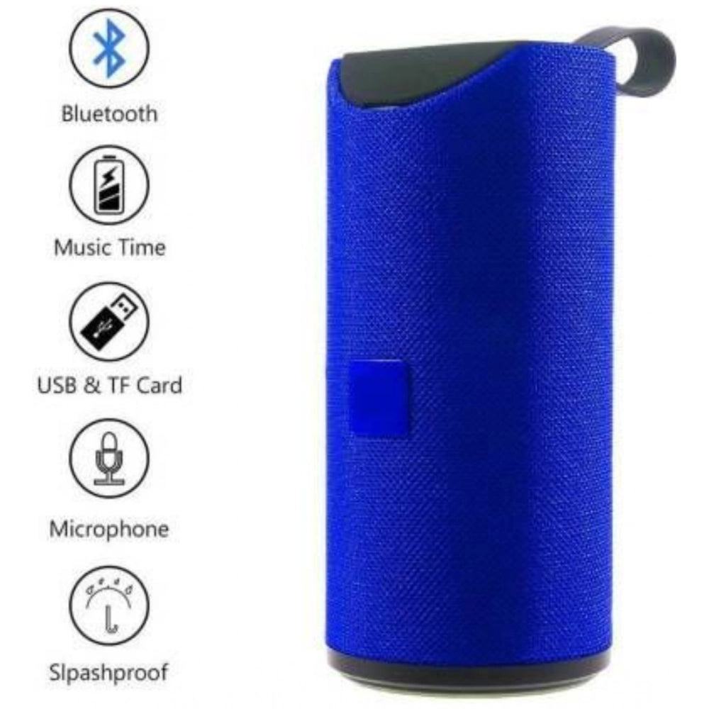 Generic Plastic Rubber Wireless TG113 Bluetooth Speaker (Blue)
