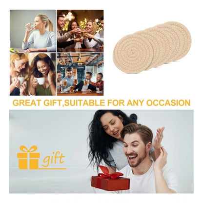 Generic Cotton Rope Drink Coasters 6 Pcs Set (Cream)