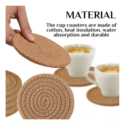 Generic Cotton Rope Drink Coasters 4 Pcs Set (Beige)