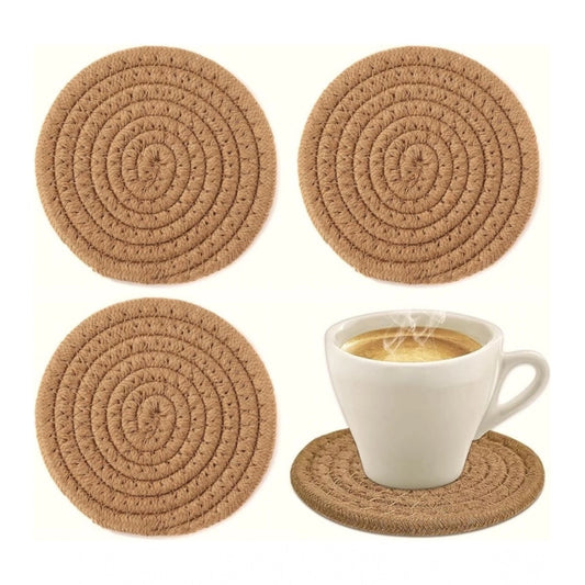 Generic Cotton Rope Drink Coasters 4 Pcs Set (Beige)