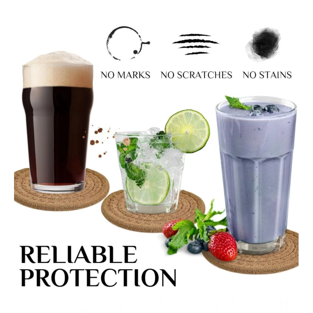 Generic Cotton Rope Drink Coasters 4 Pcs Set (Beige)
