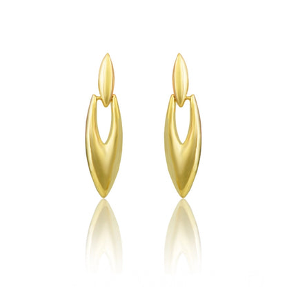 Generic Women's brassNew Gold Tone Polish Mini Office Earrings (Gold Plated)
