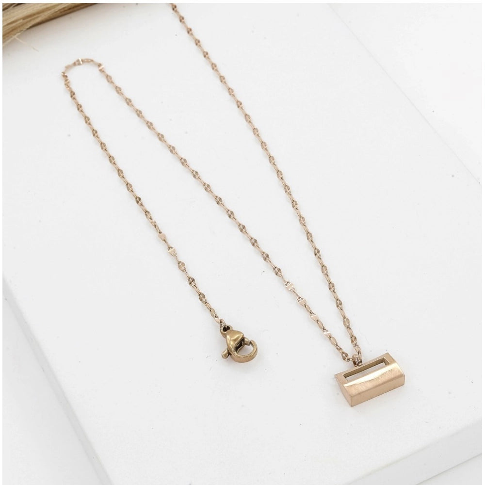 Generic Women's Stainless Steel Mini Suitcase Pendent Delicate Chain (Gold Plated)