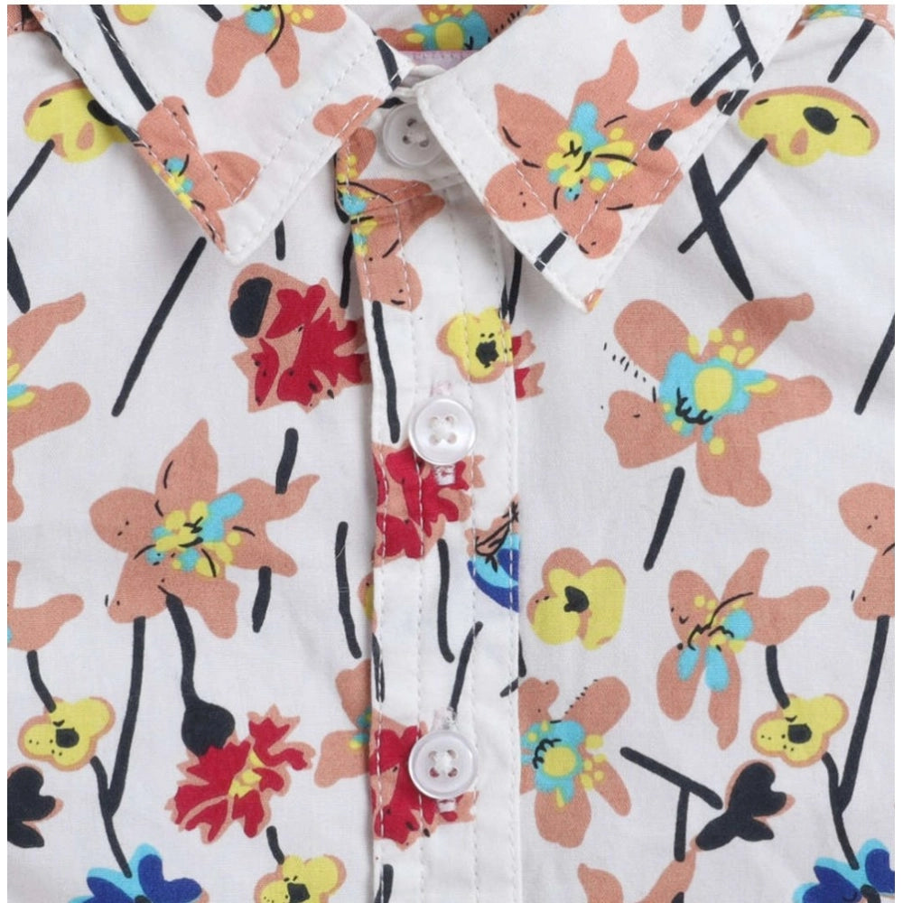 Generic Boy's Cotton Blend Printed Short Sleeve Shirt (MultiColor)